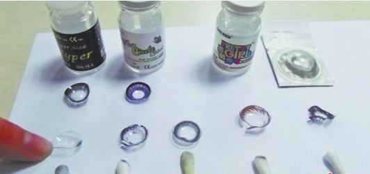 劣质美瞳长用可致失明酒精浸泡